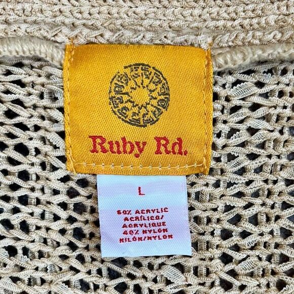 Ruby Rd. Knit Short Sleeve Cardigan Large - Picture 10 of 13